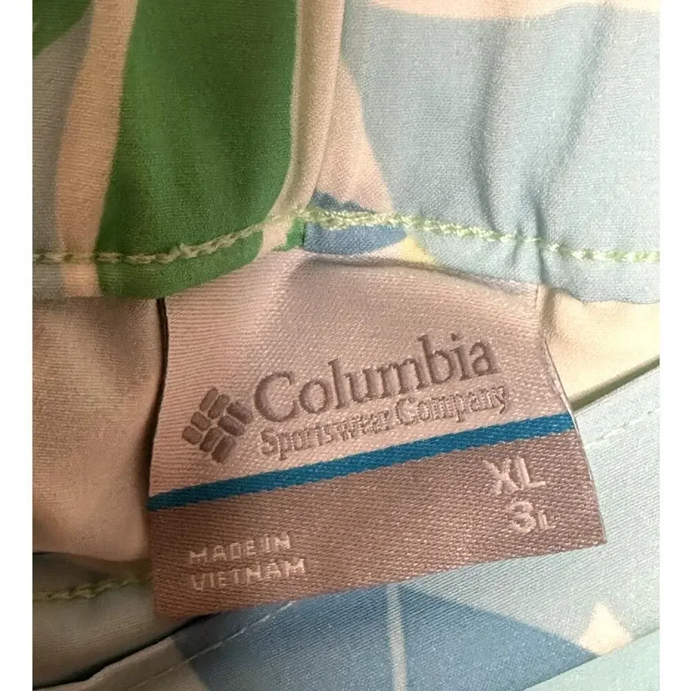 Columbia Blue Green Pleasant Creek Stretch Athletic w. Pockets Shorts Sz XL NWT